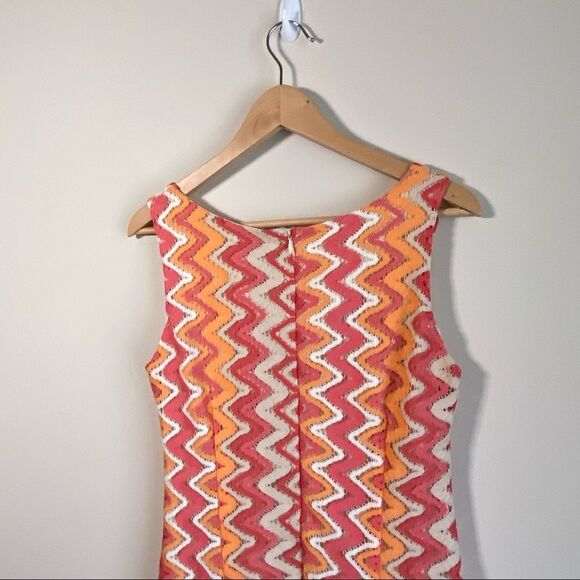 Simone Geometric Sleeveless Woven Shift Dress Multi-Colour Pattern Medium - Picture 3 of 5